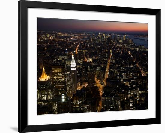 New York City at Night-Felipe Rodriguez-Framed Photographic Print