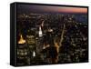 New York City at Night-Felipe Rodriguez-Framed Stretched Canvas