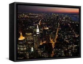 New York City at Night-Felipe Rodriguez-Framed Stretched Canvas