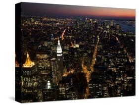 New York City at Night-Felipe Rodriguez-Stretched Canvas