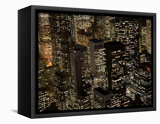 New York City at Night-Felipe Rodriguez-Framed Stretched Canvas