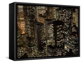 New York City at Night-Felipe Rodriguez-Framed Stretched Canvas