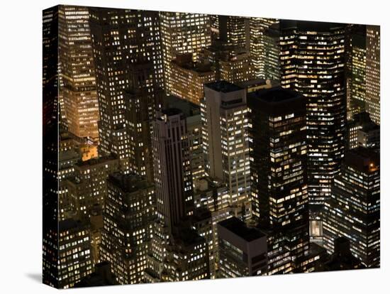 New York City at Night-Felipe Rodriguez-Stretched Canvas