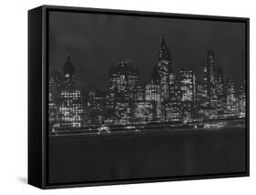 New York City at Night-null-Framed Stretched Canvas