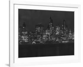 New York City at Night-null-Framed Photo