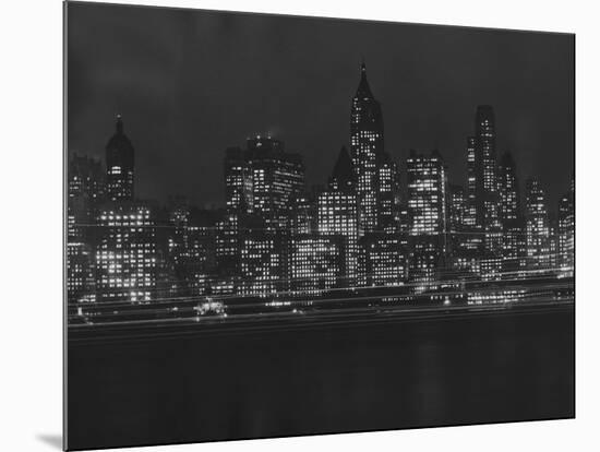 New York City at Night-null-Mounted Photo