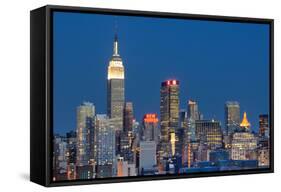 NEW YORK CITY - AUGUST 24: Landmark Buildings including New Yorker Hotel and Empire State Building-SeanPavonePhoto-Framed Stretched Canvas