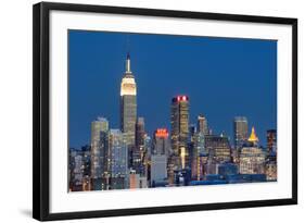 NEW YORK CITY - AUGUST 24: Landmark Buildings including New Yorker Hotel and Empire State Building-SeanPavonePhoto-Framed Photographic Print