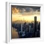 New York City - Beautiful Colorful Sunset over Manhattan Fit Sunbeams between Buildings-IM_photo-Framed Photographic Print