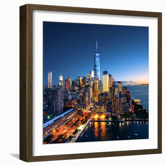 New York City - Beautiful Colorful Sunset over Manhattan-IM_photo-Framed Photographic Print