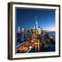 New York City - Beautiful Colorful Sunset over Manhattan-IM_photo-Framed Photographic Print