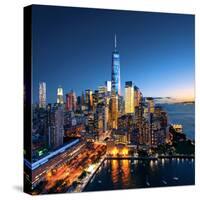 New York City - Beautiful Colorful Sunset over Manhattan-IM_photo-Stretched Canvas