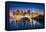New York City - Beautiful Sunrise over Manhattan with Manhattan and Brooklyn Bridge Usa-Beatrice Preve-Framed Stretched Canvas