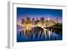 New York City - Beautiful Sunrise over Manhattan with Manhattan and Brooklyn Bridge Usa-Beatrice Preve-Framed Photographic Print