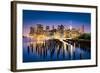 New York City - Beautiful Sunrise over Manhattan with Manhattan and Brooklyn Bridge Usa-Beatrice Preve-Framed Photographic Print