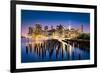 New York City - Beautiful Sunrise over Manhattan with Manhattan and Brooklyn Bridge Usa-Beatrice Preve-Framed Photographic Print