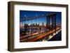 New York City - Beautiful Sunset over Manhattan with Manhattan and Brooklyn Bridge-IM_photo-Framed Photographic Print