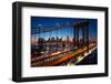 New York City - Beautiful Sunset over Manhattan with Manhattan and Brooklyn Bridge-IM_photo-Framed Photographic Print