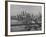 New York City Behind the Brooklyn and Manhattan Bridges That are Hovering over the East River-Dmitri Kessel-Framed Photographic Print
