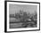 New York City Behind the Brooklyn and Manhattan Bridges That are Hovering over the East River-Dmitri Kessel-Framed Photographic Print