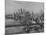 New York City Behind the Brooklyn and Manhattan Bridges That are Hovering over the East River-Dmitri Kessel-Mounted Photographic Print