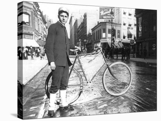 New York City Bike Messenger-Elizabeth Alice Austen-Stretched Canvas