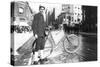 New York City Bike Messenger-Elizabeth Alice Austen-Stretched Canvas