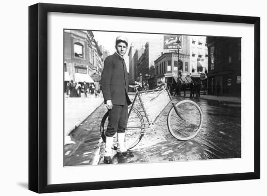 New York City Bike Messenger-Elizabeth Alice Austen-Framed Art Print