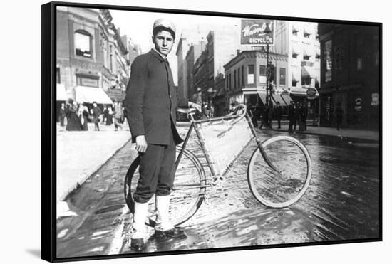 New York City Bike Messenger-Elizabeth Alice Austen-Framed Stretched Canvas