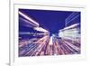 New York City Blurred Night Skyline-Maciej Bledowski-Framed Photographic Print