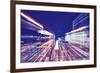 New York City Blurred Night Skyline-Maciej Bledowski-Framed Photographic Print