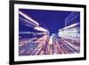 New York City Blurred Night Skyline-Maciej Bledowski-Framed Photographic Print