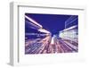 New York City Blurred Night Skyline-Maciej Bledowski-Framed Photographic Print