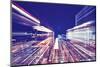 New York City Blurred Night Skyline-Maciej Bledowski-Mounted Photographic Print