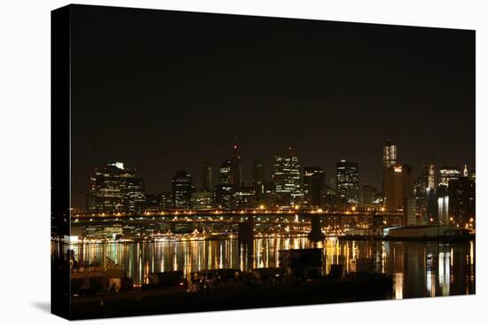 New York City Brooklyn and Manhattan Bridges Photo Print Poster-null-Stretched Canvas