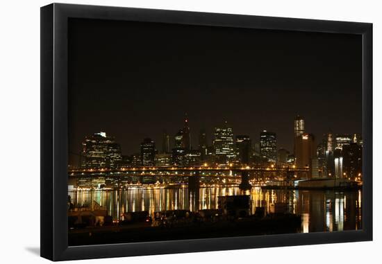 New York City Brooklyn and Manhattan Bridges Photo Print Poster-null-Framed Poster