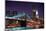 New York City Brooklyn Bridge and Manhattan Skyline with Skyscrapers over Hudson River Illuminated-Songquan Deng-Mounted Photographic Print