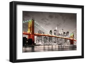 New York City Brooklyn Bridge-null-Framed Art Print