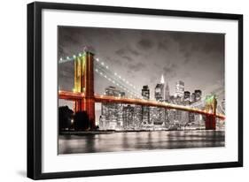 New York City Brooklyn Bridge-null-Framed Art Print