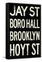 New York City Brooklyn Jay St Vintage RetroMetro Subway Poster-null-Framed Stretched Canvas