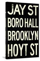 New York City Brooklyn Jay St Vintage RetroMetro Subway Poster-null-Stretched Canvas