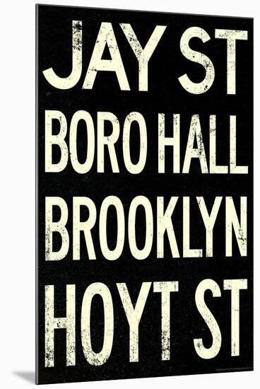 New York City Brooklyn Jay St Vintage RetroMetro Subway Poster-null-Mounted Poster