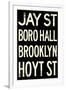 New York City Brooklyn Jay St Vintage RetroMetro Subway-null-Framed Art Print