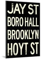 New York City Brooklyn Jay St Vintage Subway Poster-null-Mounted Poster