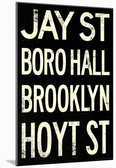 New York City Brooklyn Jay St Vintage Subway Poster-null-Mounted Poster