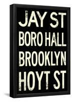 New York City Brooklyn Jay St Vintage Subway Poster-null-Framed Poster