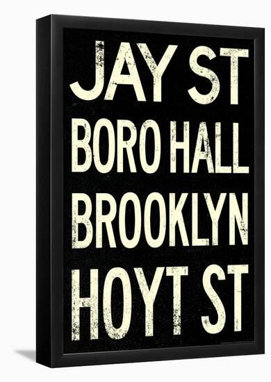 New York City Brooklyn Jay St Vintage Subway Poster-null-Framed Poster
