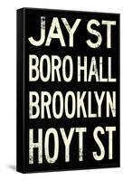 New York City Brooklyn Jay St Vintage Subway Poster-null-Framed Stretched Canvas