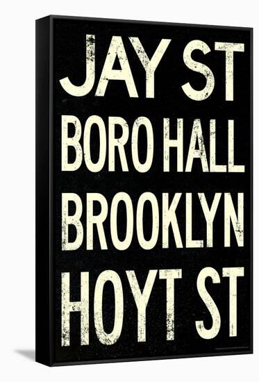 New York City Brooklyn Jay St Vintage Subway Poster-null-Framed Stretched Canvas