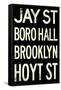 New York City Brooklyn Jay St Vintage Subway Poster-null-Framed Stretched Canvas